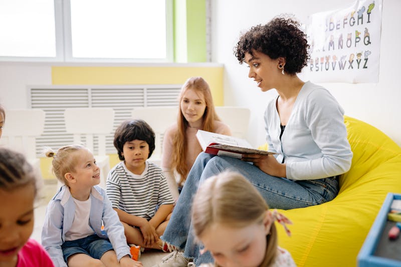 Children in a bright classroom at Tiny Tots International School, Charholi Budruk, Pune